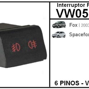 IFM BOTAO VW FOX ...2009 / SPACEFOX ...2009 / 6 PINOS - VERMELHO / FAROL MILHA - VW05-2005