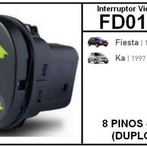 IVE BOTAO FD KA / FIESTA / 8 PINOS - VERDE (DUPLO) - INT2018D