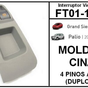 IVE BOTAO FT GRAND SIENA / PALIO MODERNO / MOLDURA CINZA - 4 PINOS AMBAR (DUPLO D/E) - FT01-1014D