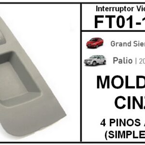 IVE BOTAO FT GRAND SIENA / PALIO MODERNO / MOLDURA CINZA - 4 PINOS AMBAR (SIMPLES D/D) - FT01-1014S
