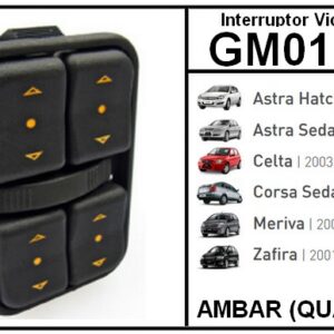 IVE BOTAO GM CELTA NOVO / CORSA AMBAR (QUADRUPLO) GM01-1006 - INT3013Q