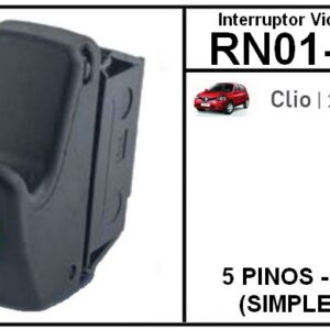 IVE BOTAO RN CLIO 2000/2012 / 5 PINOS - AMBAR (SIMPLES ) = INT5001S