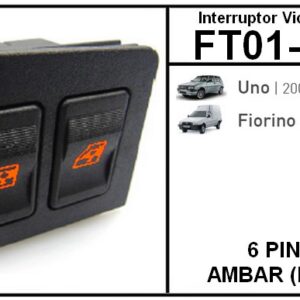 IVE BOTAO FT UNO / FIORINO / 6 PINOS AMBAR (DUPLO) - INT1004D