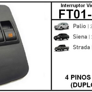 IVE FT PALIO NOVO / SIENA / STRADA 2004/14 / 4 PINOS AMBAR (DUPLO D/E.) = FT01-1019 = INT1012D