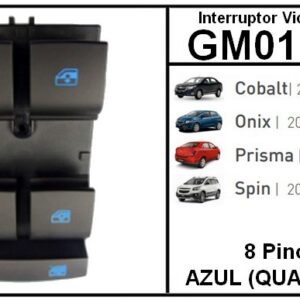 IVE BOTAO GM COBALT / ONIX / PRISMA / SPIN / AZUL (QUADRUPLO D/E.) GM01-1021 (PINO GROSSO)
