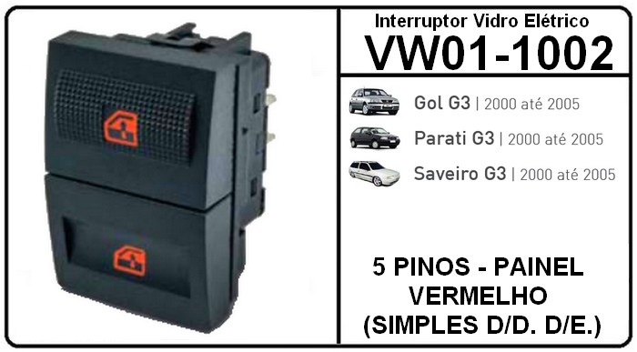 IVE VW GOL G3 5 PINOS - PAINEL (SIMPLES) = VW01-1002 = INT4007S