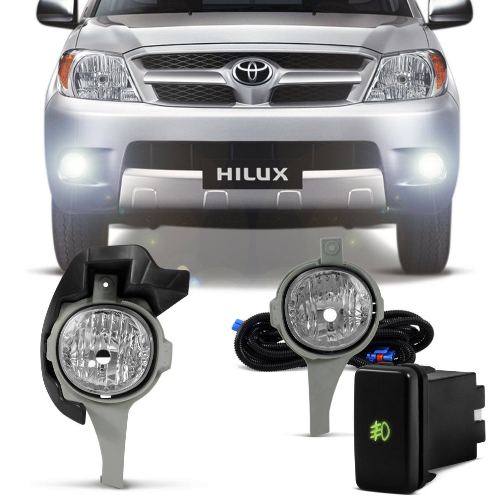 KIT FAROL MILHA HILUX SR 2005/2008 / HILUX SRV 2005/2008 = BOTAO ORIGINAL (6 PINOS) = KFM619 // D3P16C3N3 ---- 0 (SÓ CHICOTE)